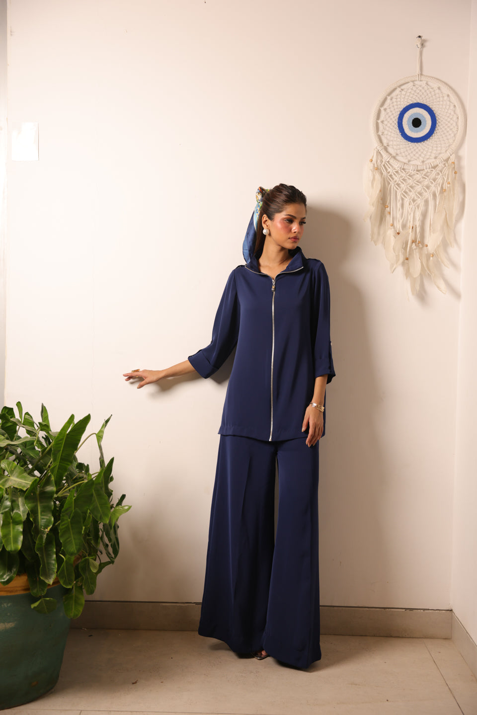 Blue zip set