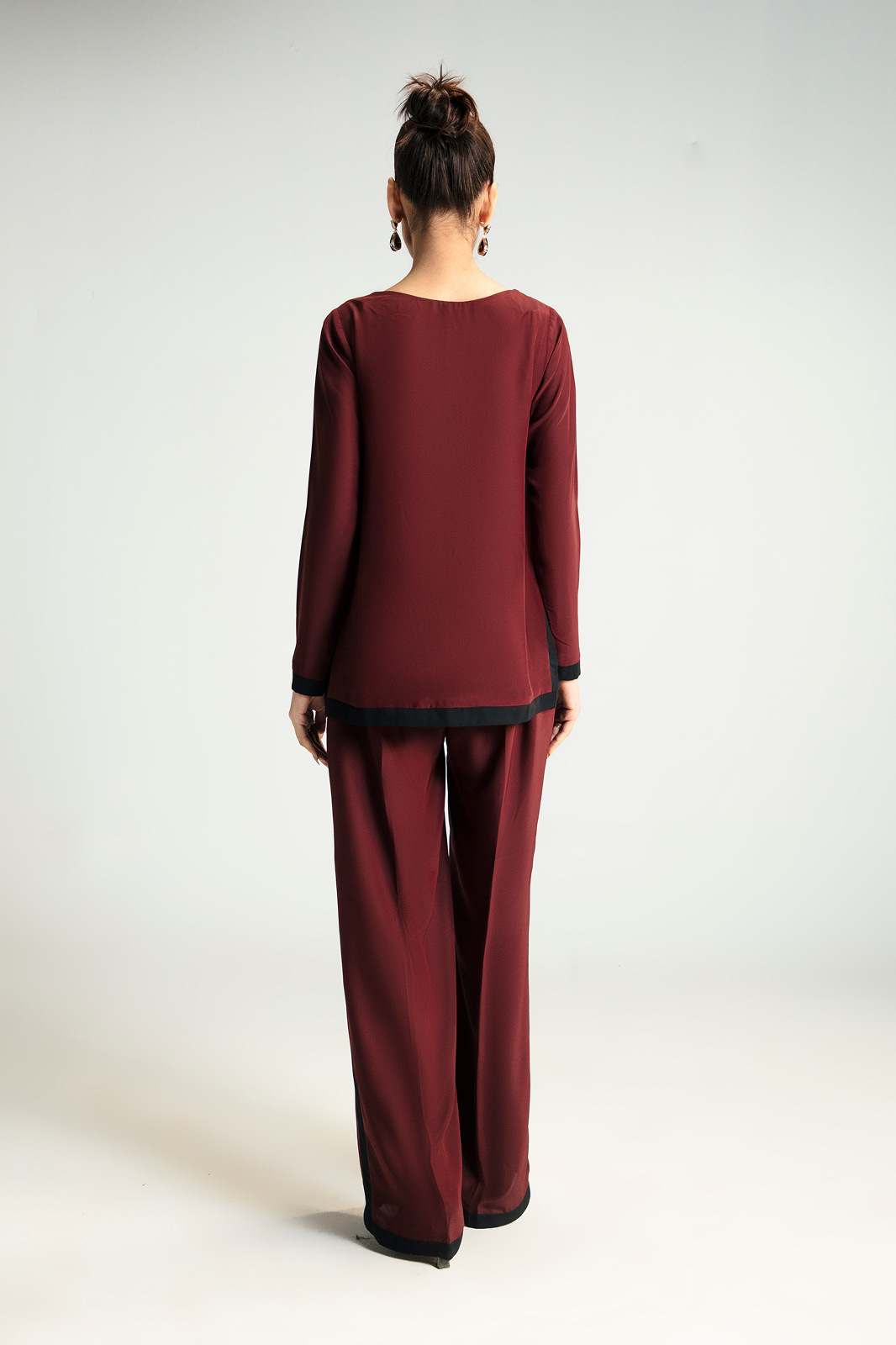 Maroon Embellished cordset