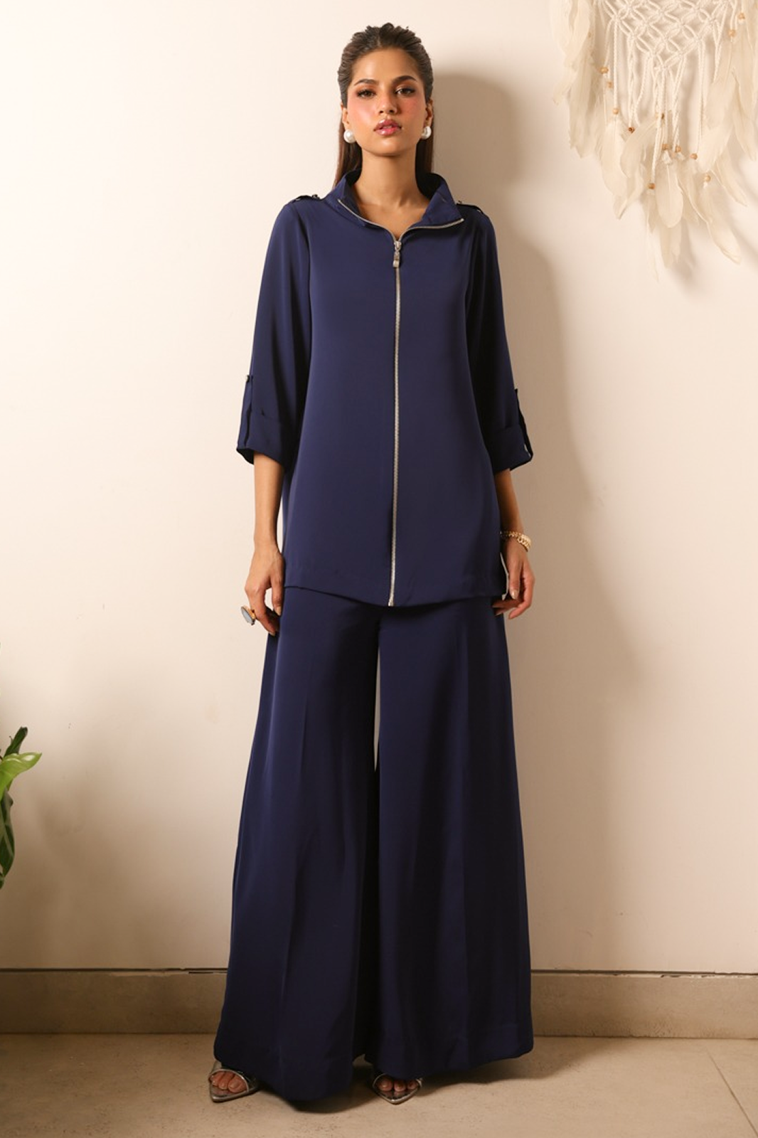 Blue zip set