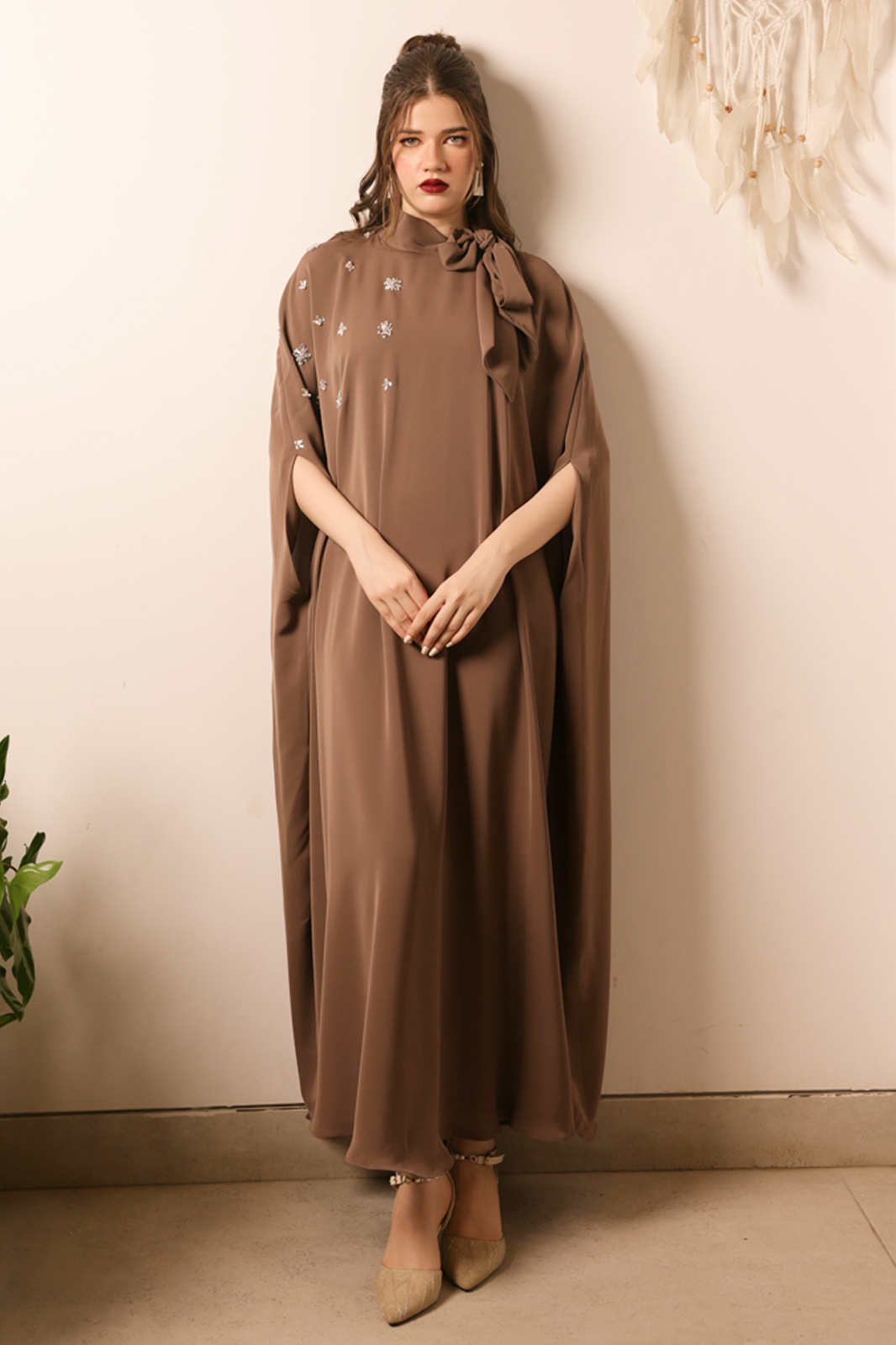 Embellished Cape Light Brown