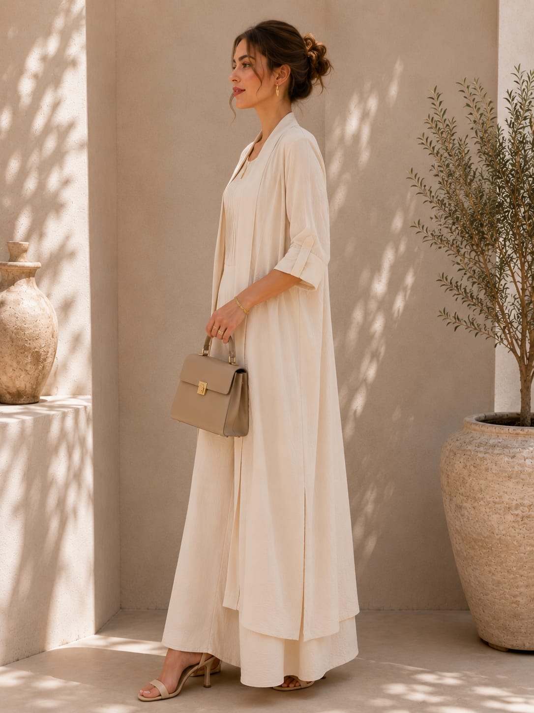 Ivory Pleated Jumpsuit