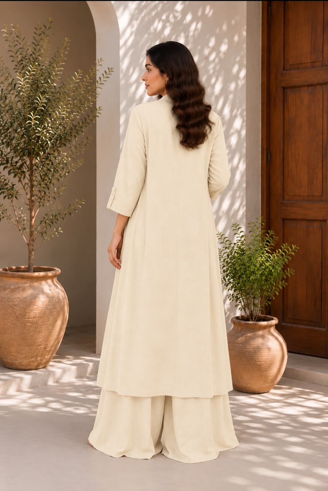 Ivory Pleated Jumpsuit