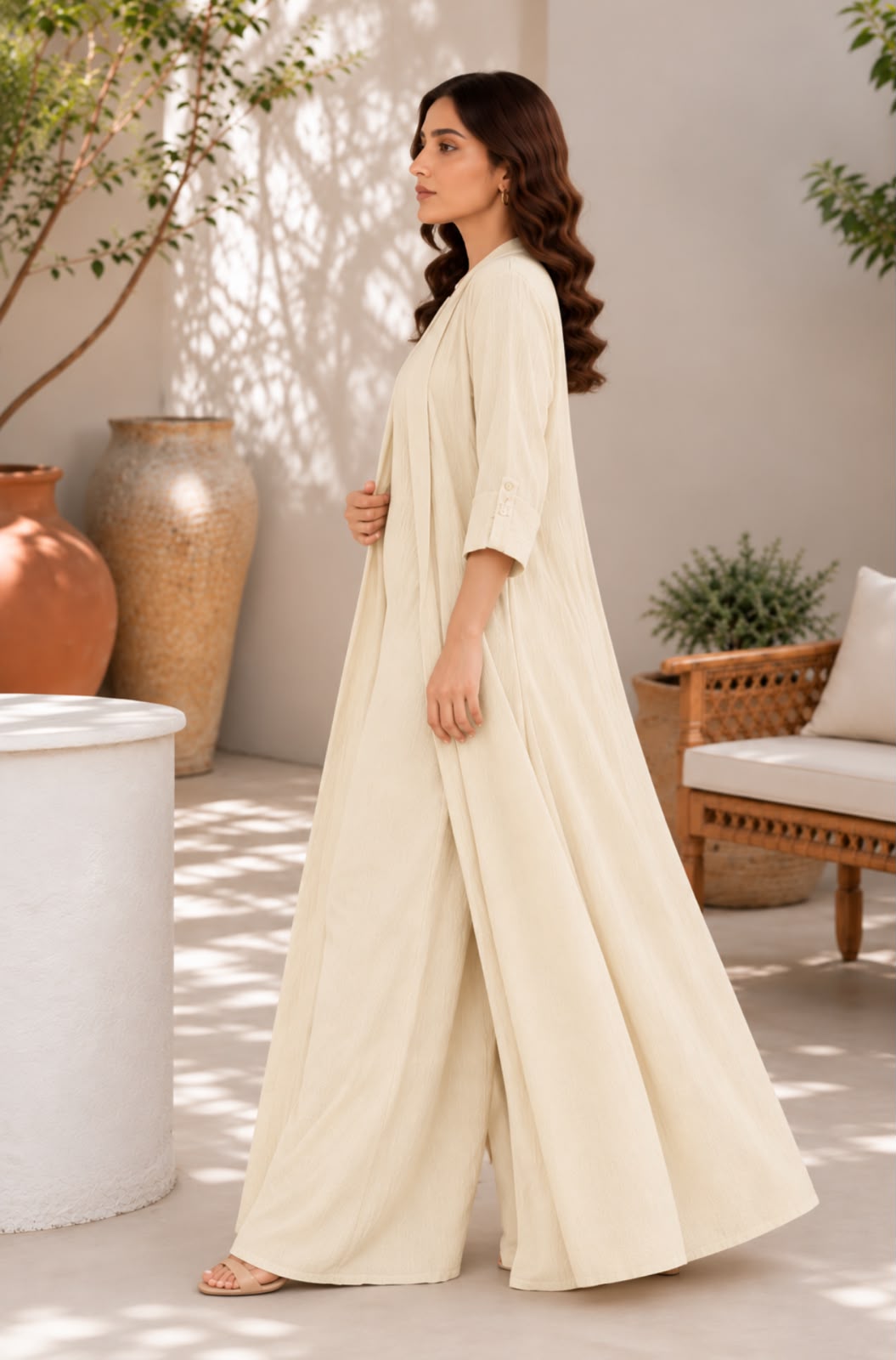 Ivory Pleated Jumpsuit
