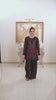 Shop Eclipse by FAMA by Sana Sarah's, a stunning 2-piece black printed chiffon tunic encrusted with jet-black sequin lines, paired with wide-leg silk trousers.